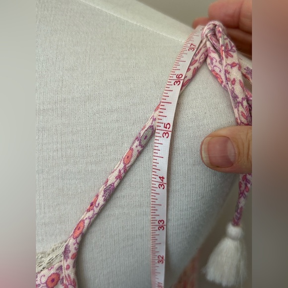 LUCKY BRAND Pink Mixed Print Tiered Sundress -Adjustable Straps- Sz S but fits M - Picture 8 of 14